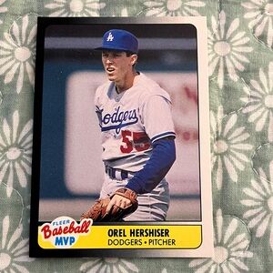 OREL HERSHISER Fleer Baseball MVP Card Dodgers 1990